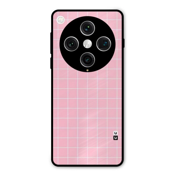 Pink Checks Metal Back Case for Oppo Find X8 Pro