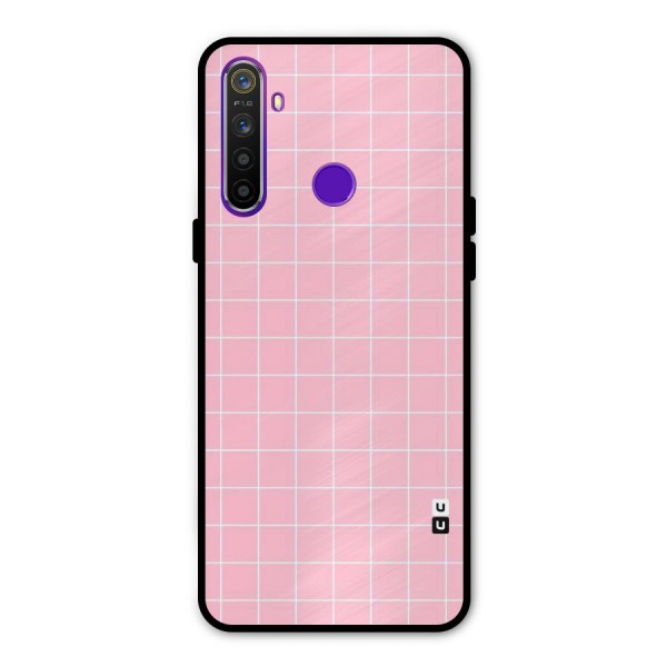Pink Checks Metal Back Case for Realme Narzo 10