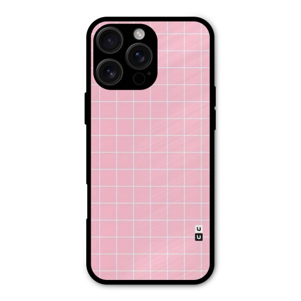 Pink Checks Metal Back Case for iPhone 16 Pro Max
