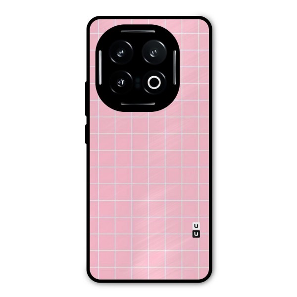 Pink Checks Metal Back Case for iQOO 13
