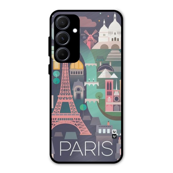 Pink Cute Tower Metal Back Case for Galaxy A35