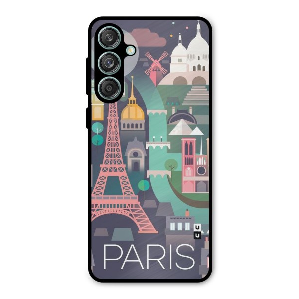 Pink Cute Tower Metal Back Case for Galaxy M55 5G