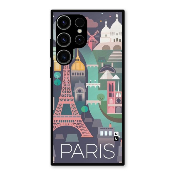Pink Cute Tower Metal Back Case for Galaxy S23 Ultra