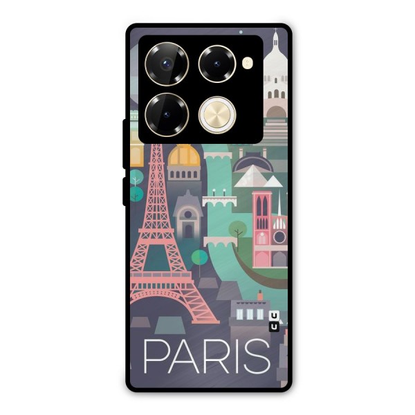 Pink Cute Tower Metal Back Case for Infinix Note 40 Pro Plus