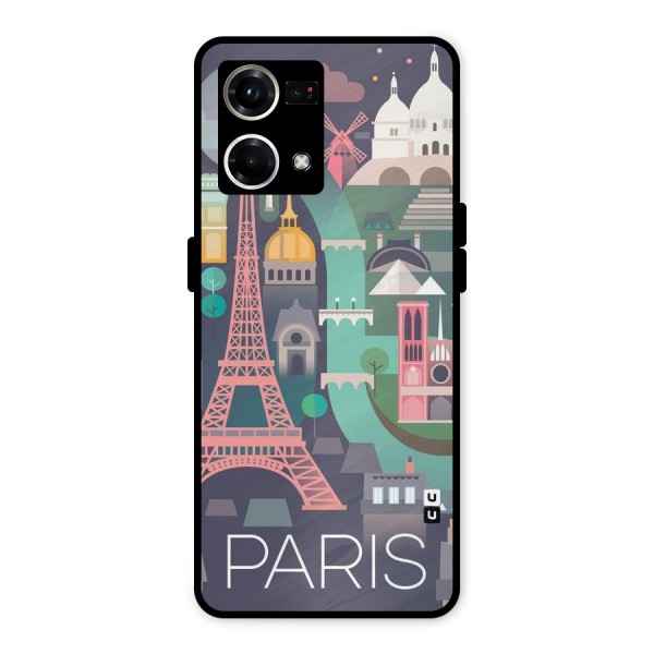 Pink Cute Tower Metal Back Case for Oppo F21 Pro 4G