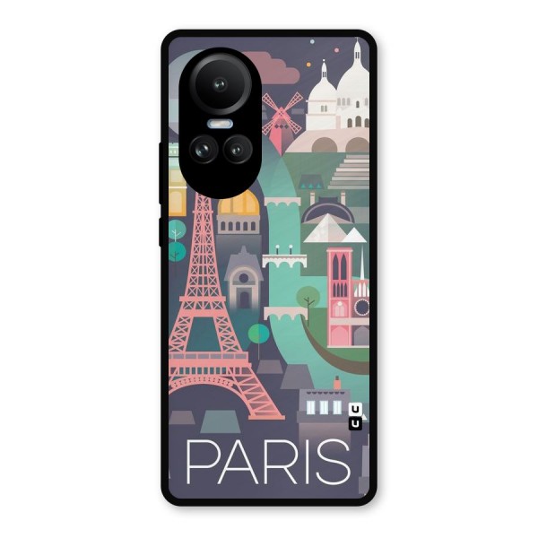 Pink Cute Tower Metal Back Case for Oppo Reno10