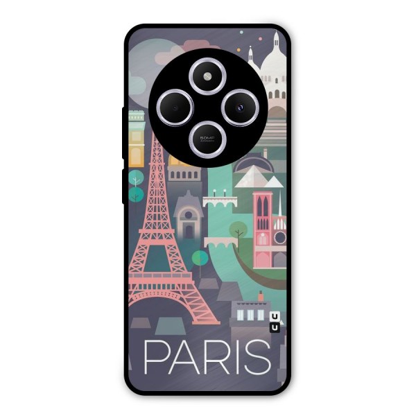 Pink Cute Tower Metal Back Case for Poco C75 5G