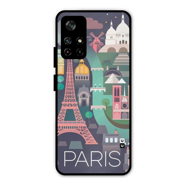 Pink Cute Tower Metal Back Case for Poco M4 Pro 5G