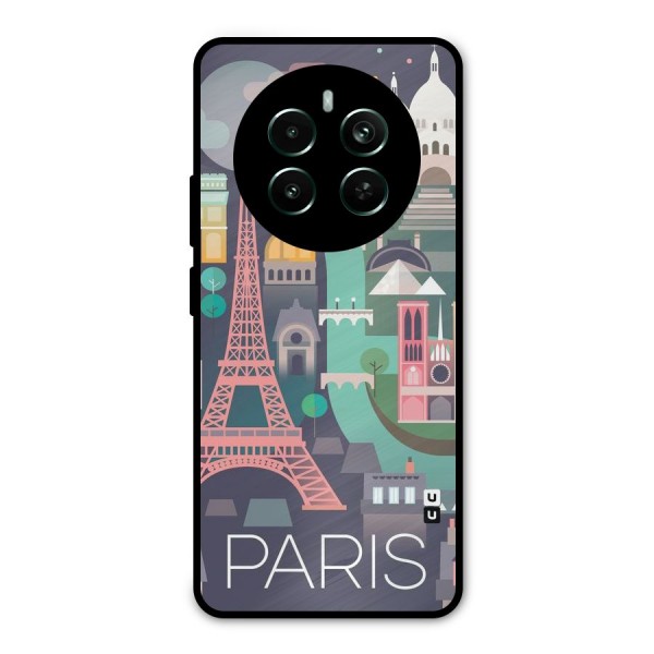 Pink Cute Tower Metal Back Case for Realme 12 Pro Plus