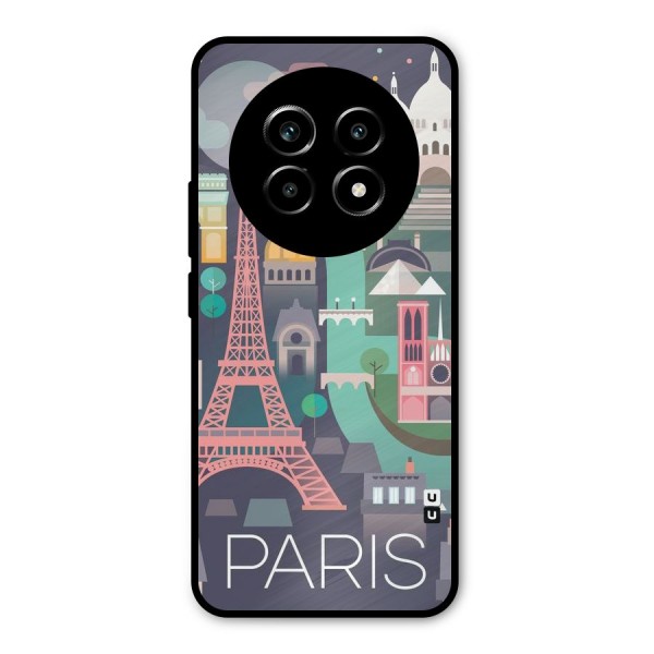 Pink Cute Tower Metal Back Case for Realme 13 Pro