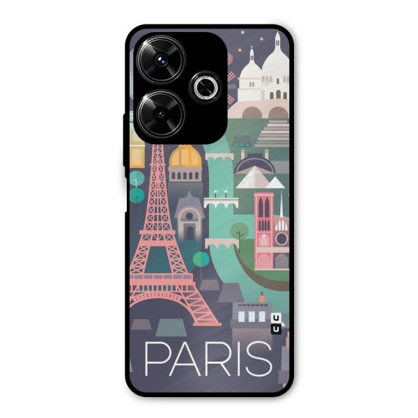 Pink Cute Tower Metal Back Case for Redmi 13 5G
