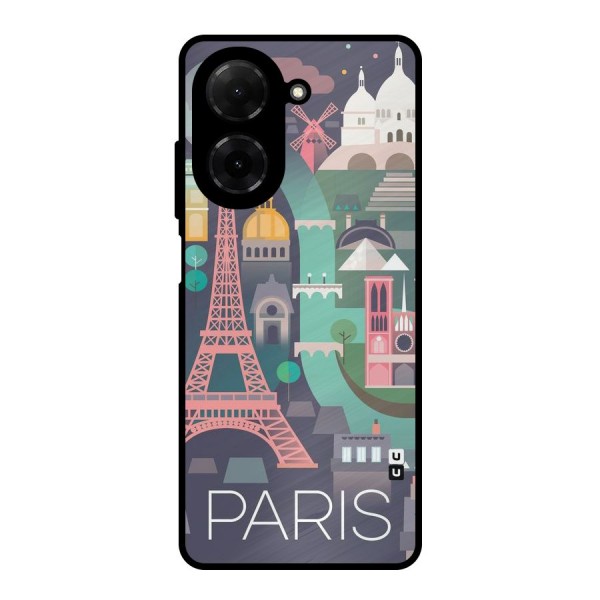 Pink Cute Tower Metal Back Case for Redmi A5 4G