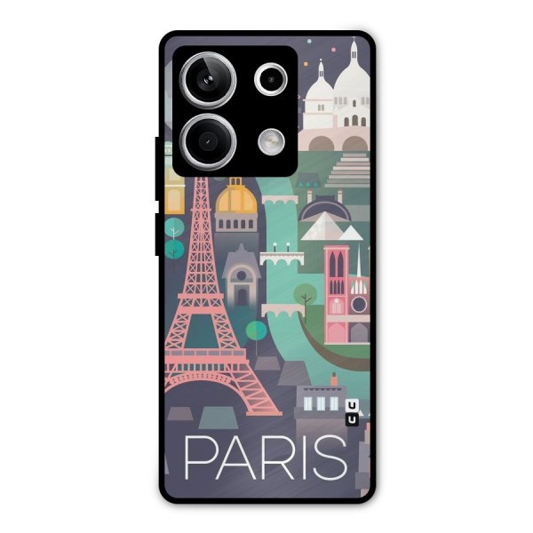 Pink Cute Tower Metal Back Case for Redmi Note 13 5G
