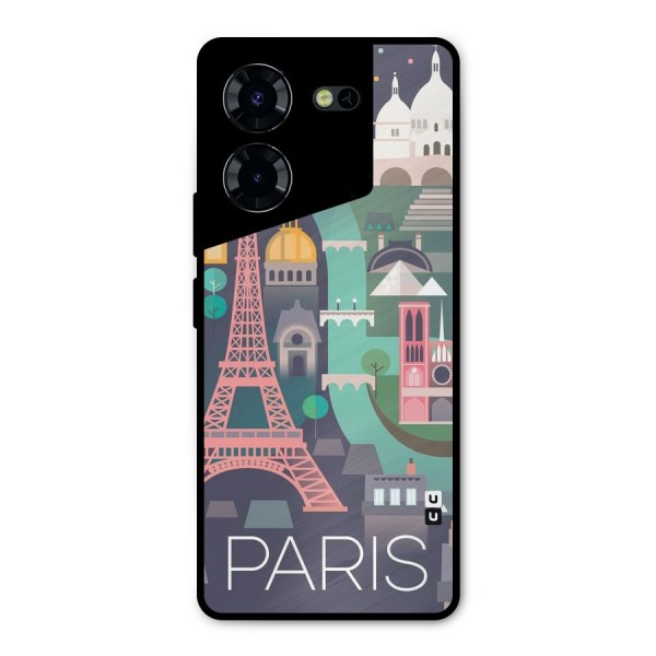 Pink Cute Tower Metal Back Case for Tecno Pova 5 Pro 5G