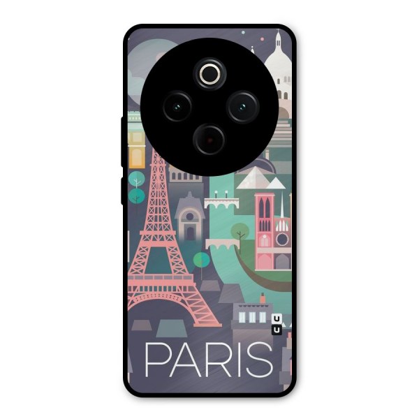 Pink Cute Tower Metal Back Case for Vivo T4