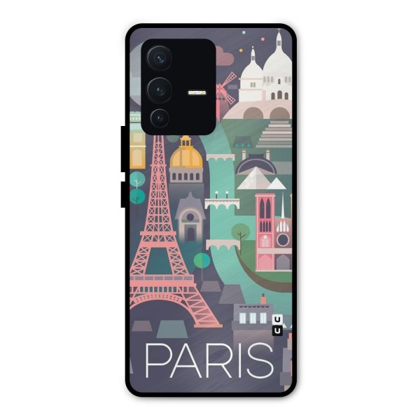 Pink Cute Tower Metal Back Case for Vivo V23 Pro