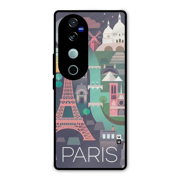 Pink Cute Tower Metal Back Case for Vivo V40