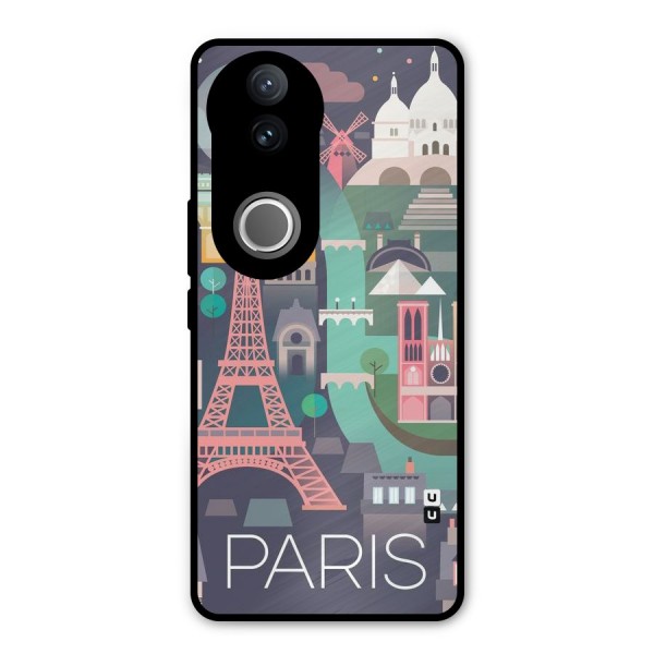 Pink Cute Tower Metal Back Case for Vivo V50e