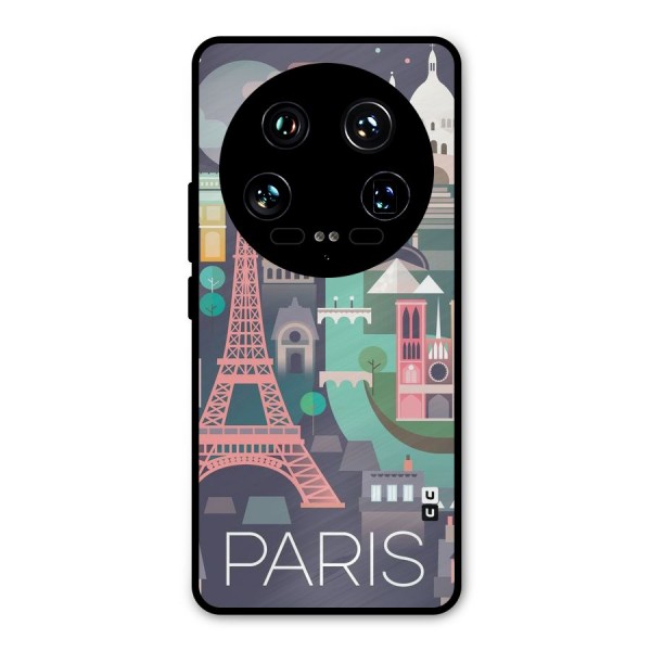 Pink Cute Tower Metal Back Case for Xiaomi 14 Ultra