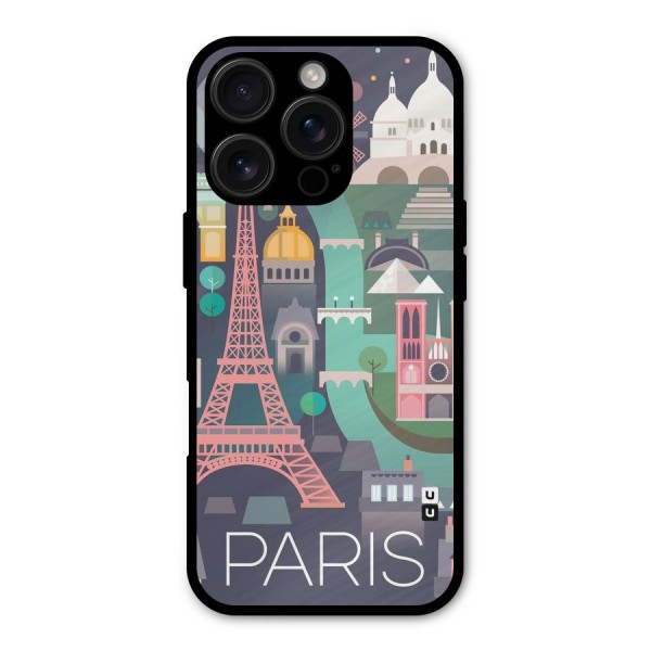 Pink Cute Tower Metal Back Case for iPhone 16 Pro