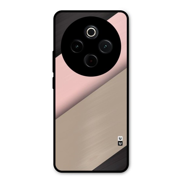Pink Diagonal Metal Back Case for Vivo T4