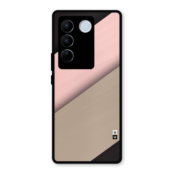 Pink Diagonal Metal Back Case for Vivo V27