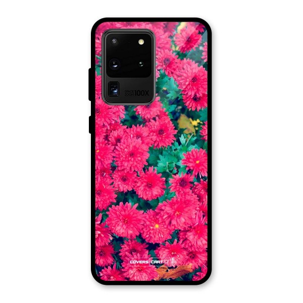 Pink Flowers Glass Back Case for Galaxy S20 Ultra
