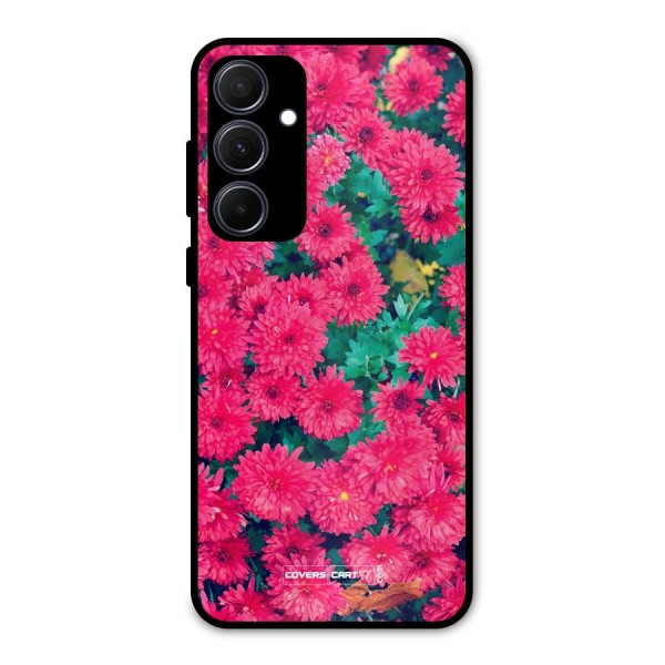 Pink Flowers Metal Back Case for Galaxy A35
