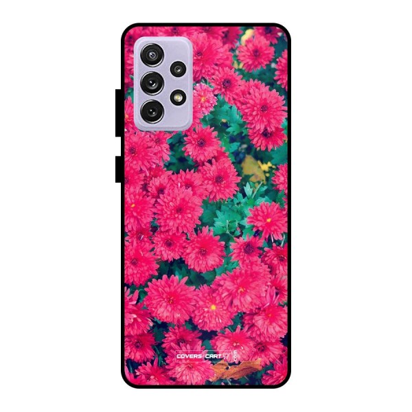 Pink Flowers Metal Back Case for Galaxy A72