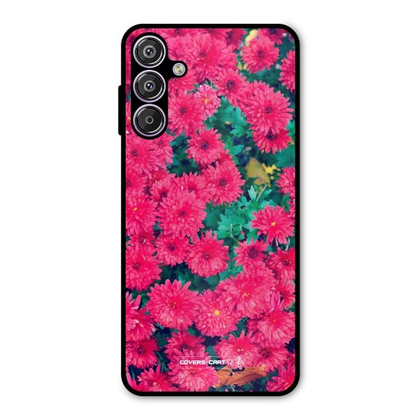Pink Flowers Metal Back Case for Galaxy F15