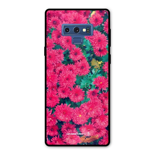 Pink Flowers Metal Back Case for Galaxy Note 9