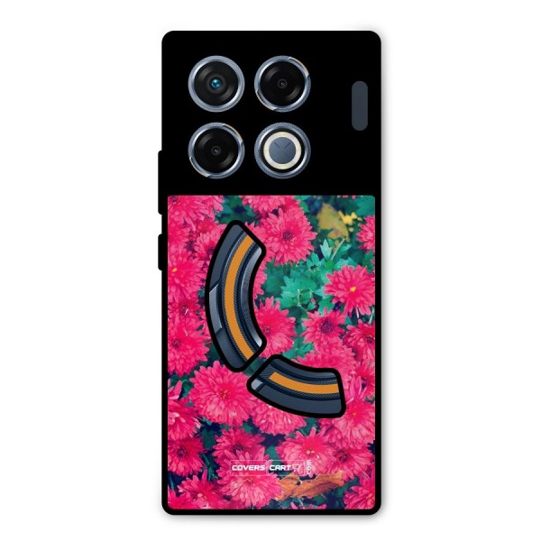 Pink Flowers Metal Back Case for Infinix GT 20 Pro