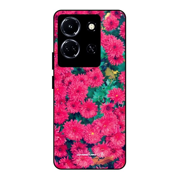 Pink Flowers Metal Back Case for Infinix Note 30 5G