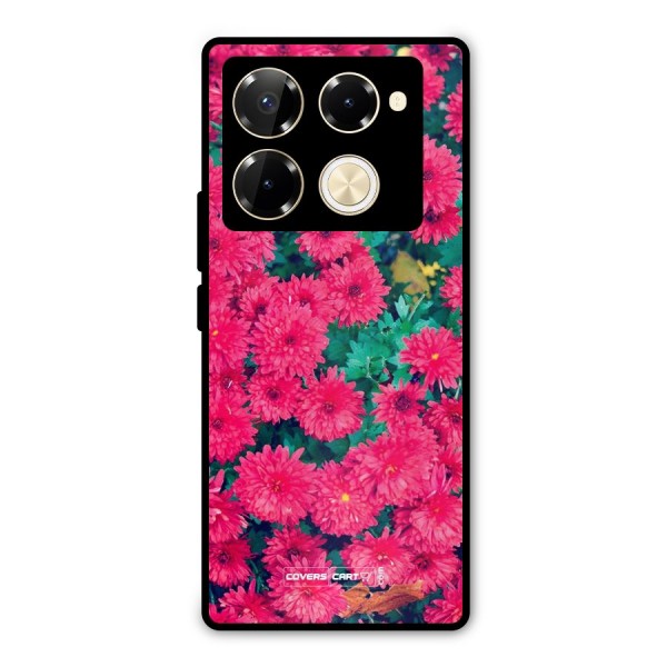 Pink Flowers Metal Back Case for Infinix Note 40 Pro Plus