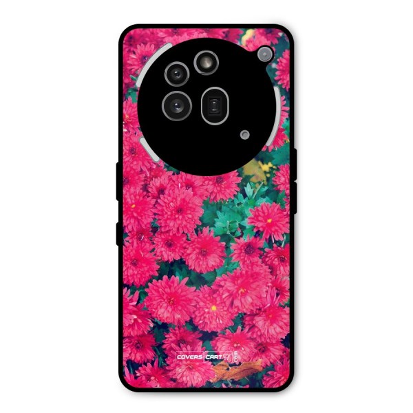 Pink Flowers Metal Back Case for Nothing Phone 3a Pro