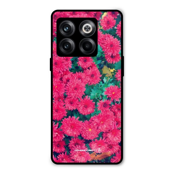 Pink Flowers Metal Back Case for OnePlus 10T