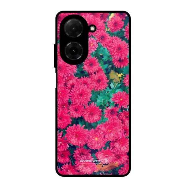 Pink Flowers Metal Back Case for Poco C71
