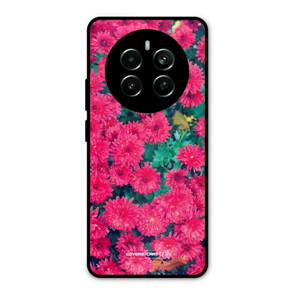 Pink Flowers Metal Back Case for Realme Narzo 70 Pro