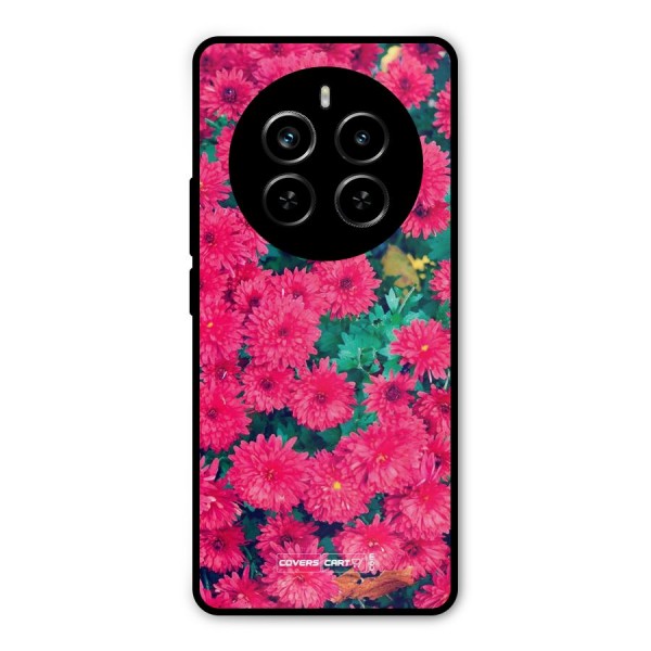Pink Flowers Metal Back Case for Realme P1 Pro