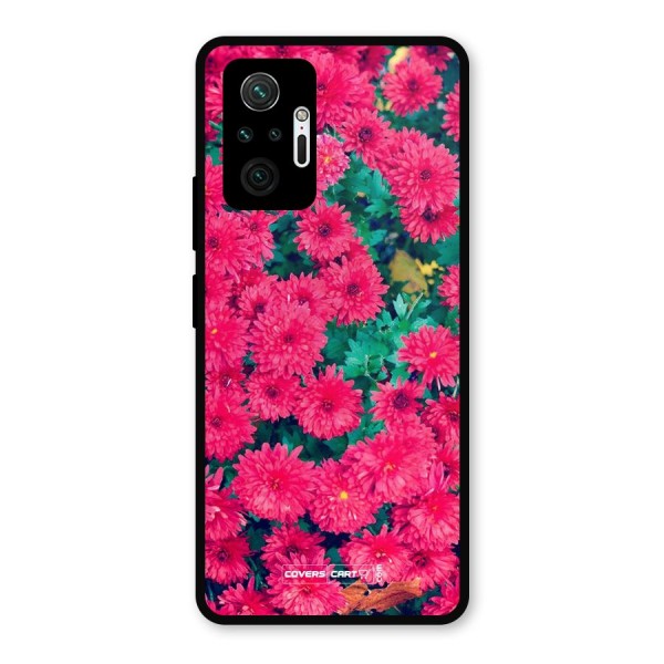 Pink Flowers Metal Back Case for Redmi Note 10 Pro