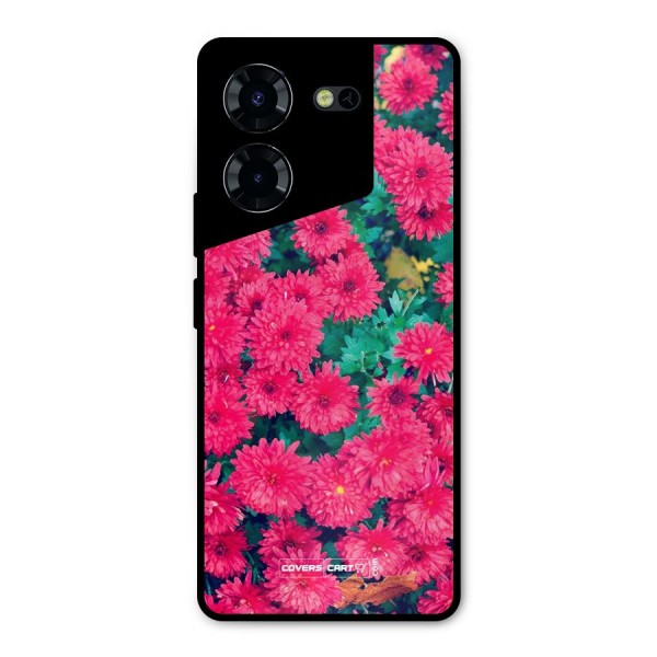 Pink Flowers Metal Back Case for Tecno Pova 5 Pro 5G