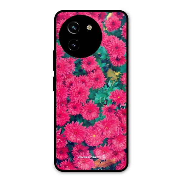 Pink Flowers Metal Back Case for Vivo T3x