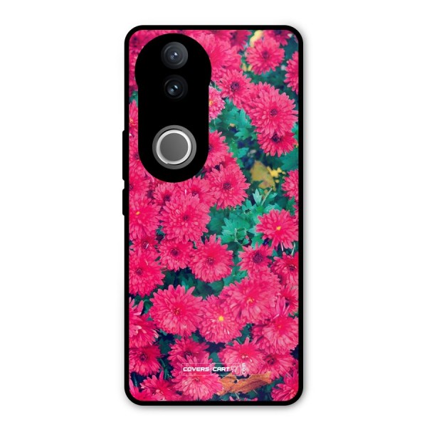 Pink Flowers Metal Back Case for Vivo V50e