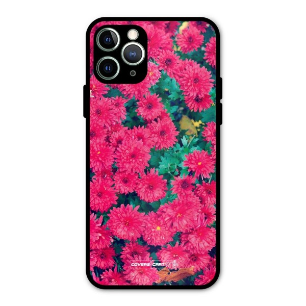 Pink Flowers Metal Back Case for iPhone 11 Pro Max