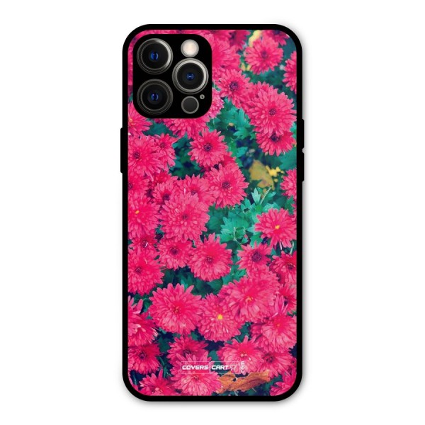Pink Flowers Metal Back Case for iPhone 12 Pro Max