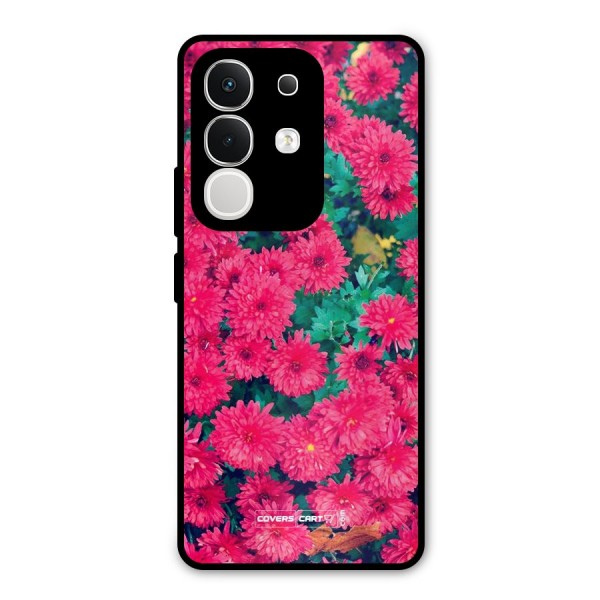 Pink Flowers Metal Back Case for iQOO Z10x