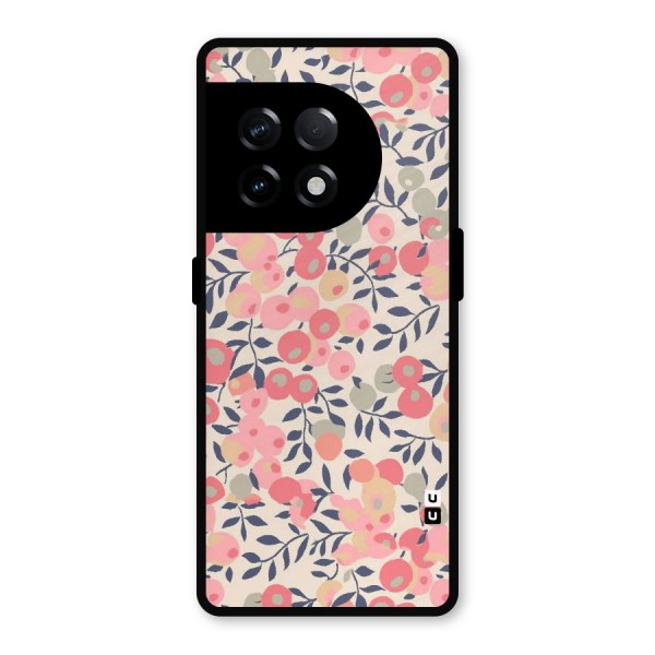 Pink Leaf Pattern Metal Back Case for OnePlus 11R