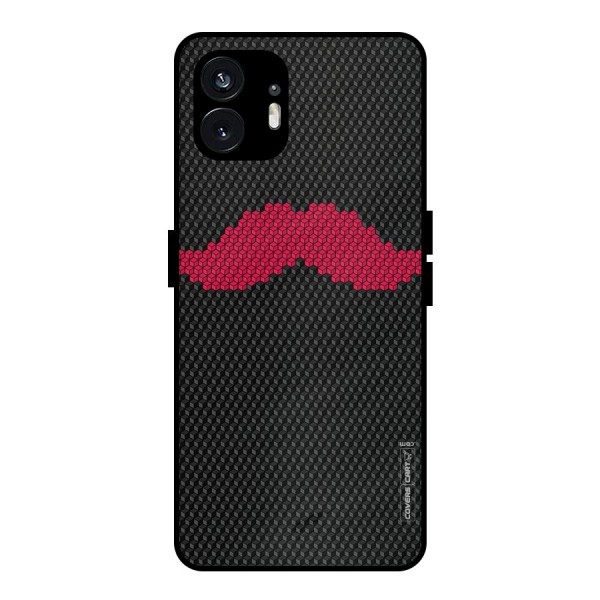 Pink Moustache Metal Back Case for Nothing Phone 2