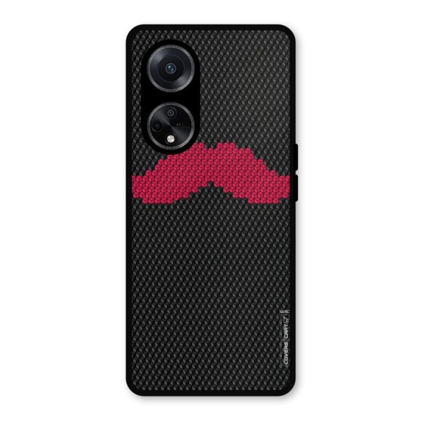 Pink Moustache Metal Back Case for Oppo F23