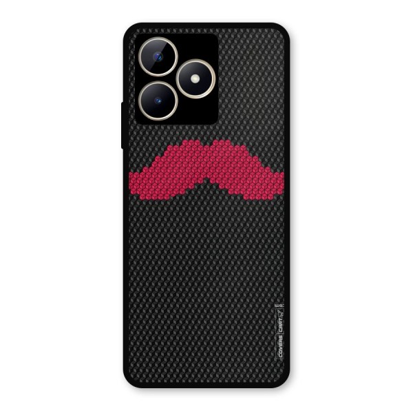 Pink Moustache Metal Back Case for Realme C53
